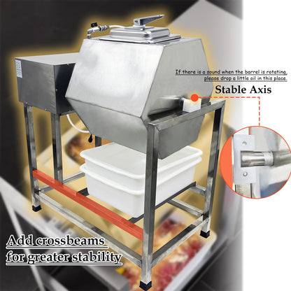 INTSUPERMAI 90L Vacuum Meat Marinator, 110V Meat Vegetable Vacuum Tumbler Marinating Machine, 500W Commercial Food Marinator, 0-99 Min Time Setting, Stainless Steel, 360° Rotation