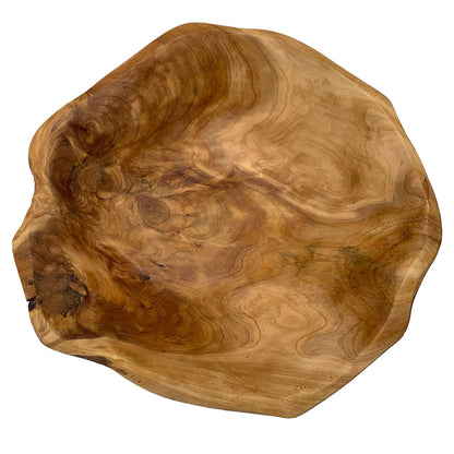 JFFLYIT Creative Wood Bowl Root Carved Bowl Handmade Natural Real Wood Candy Serving Bowl 10"-12"