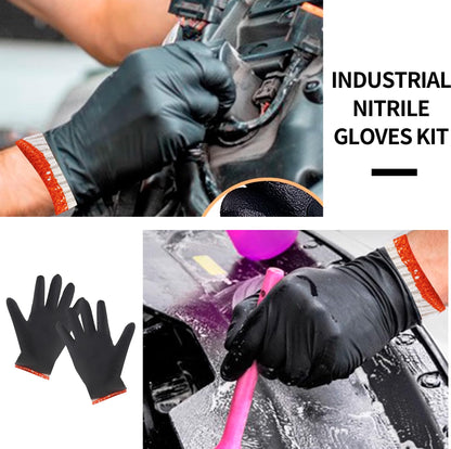 ZFYOUNG BBQ Gloves 6 Cotton Glove Liners and 100 Disposable Nitrile Gloves,Washable Cotton Liners Powder Latex Free Nitrile Gloves,Applies to Cooking Baking Grilling.