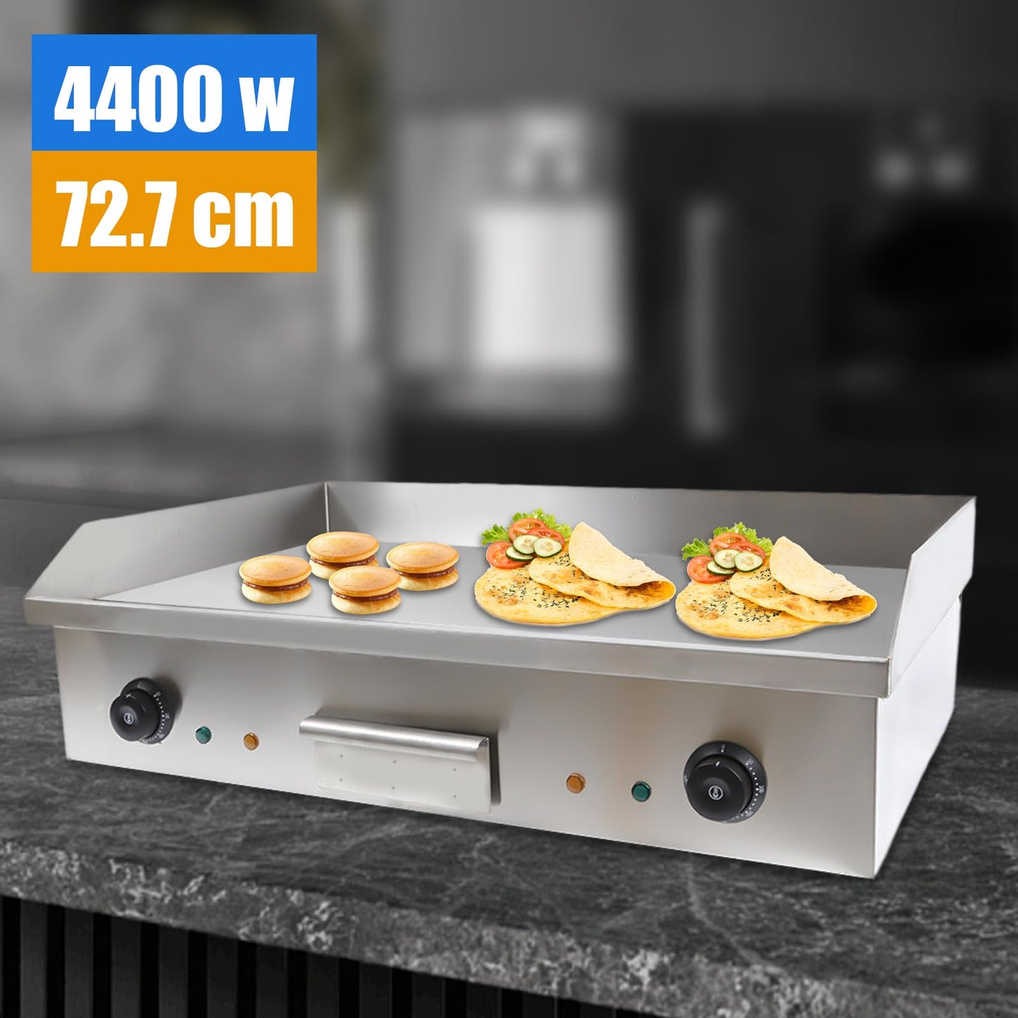 3000W Commercial Electric Countertop Griddle, 28"Cooktop Flat Top Grill Hot Plate,Iron Flat Top Stove Grill Dual Control Temperature 122°F-572°F Teppanyaki Machine Electric Grills Cooking