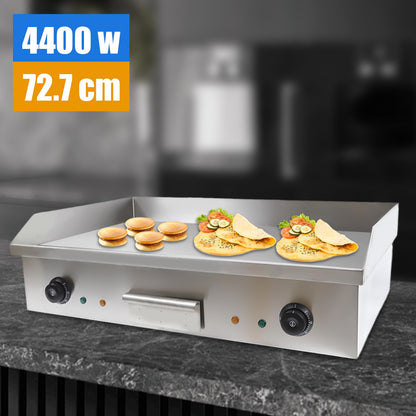 3000W Commercial Electric Countertop Griddle, 28"Cooktop Flat Top Grill Hot Plate,Iron Flat Top Stove Grill Dual Control Temperature 122°F-572°F Teppanyaki Machine Electric Grills Cooking