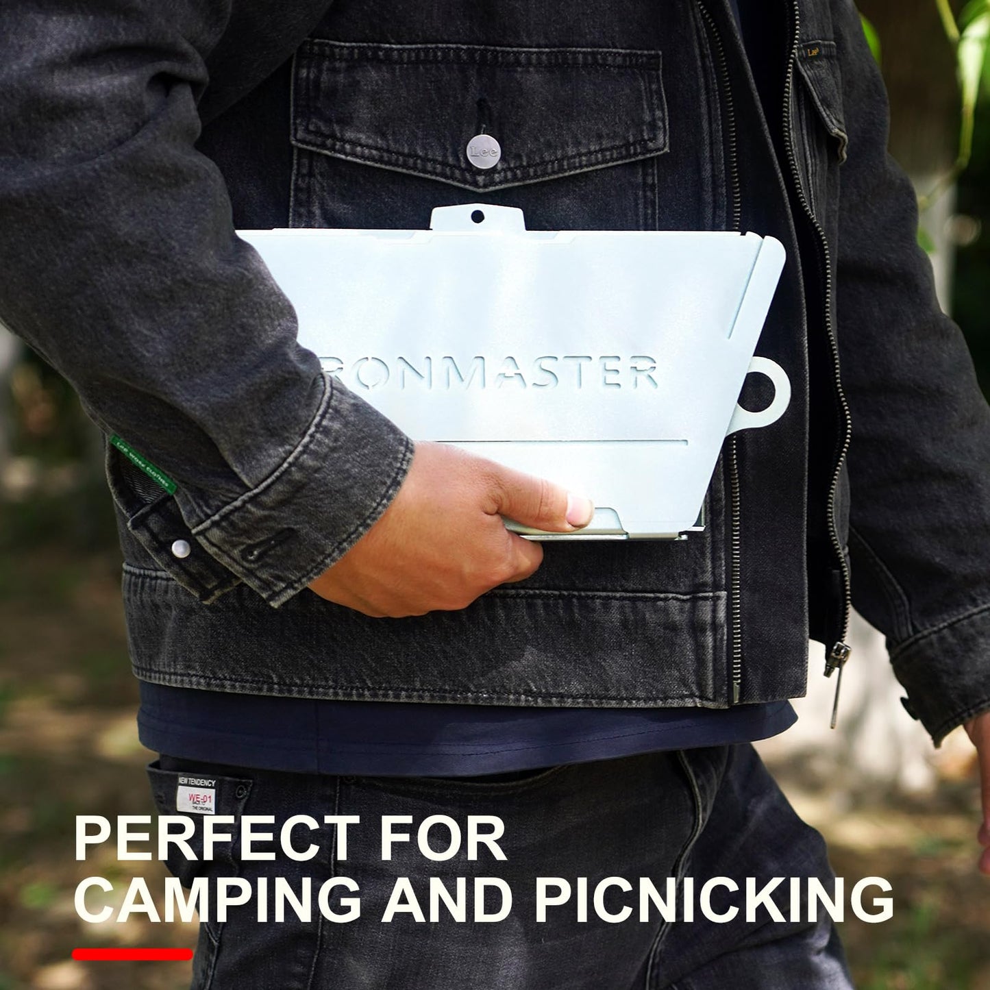 Portable Foldable Hibachi Grill, Heavy Duty & Durable, Small Charcoal Grill for Outdoor Camping Yakitori - w/Cast Iron Cooking Grate 11.5" x 5.5"