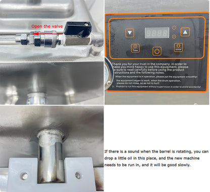 Yokoma Meat Vegetable Tumbler Marinator, 90L Capacity Marinate 47.5kg Commercial Electric Vacuum Pump Vegetable Marinating Machine Stainless Steel Meat Curing Marinator for for Jerky, Sausage, Bacon