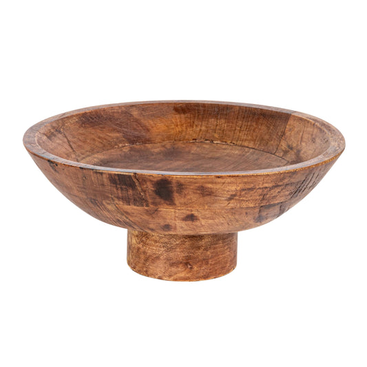 Bloomingville Mango Wood Footed, Walnut Finish Bowl, 12" L x 12" W x 5" H, Brown, (AH2315)