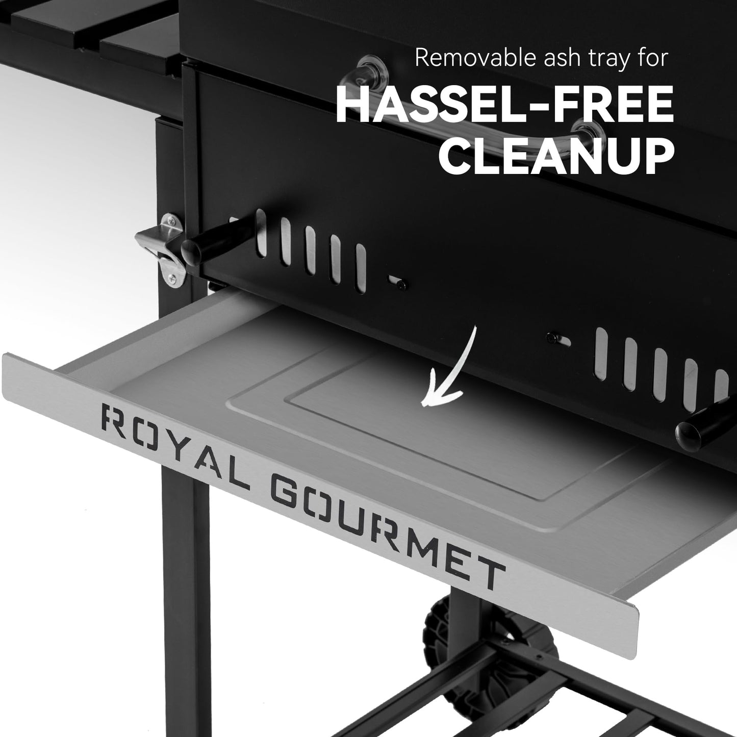 Royal Gourmet CD1824ET Movable Charcoal BBQ Grill with Foldable Side Tables, Outdoor Barbecue Grill with 470 Sq. In. Cooking Area for Outdoor Picnic and Camping Grilling, Black