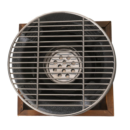 Japanese Yakitori Konro Grill Tabletop Round BBQ Grill Charcoal Stove Portable Camping Grill 8 inch Diameter Aluminum Alloy (Wire Grid Top)