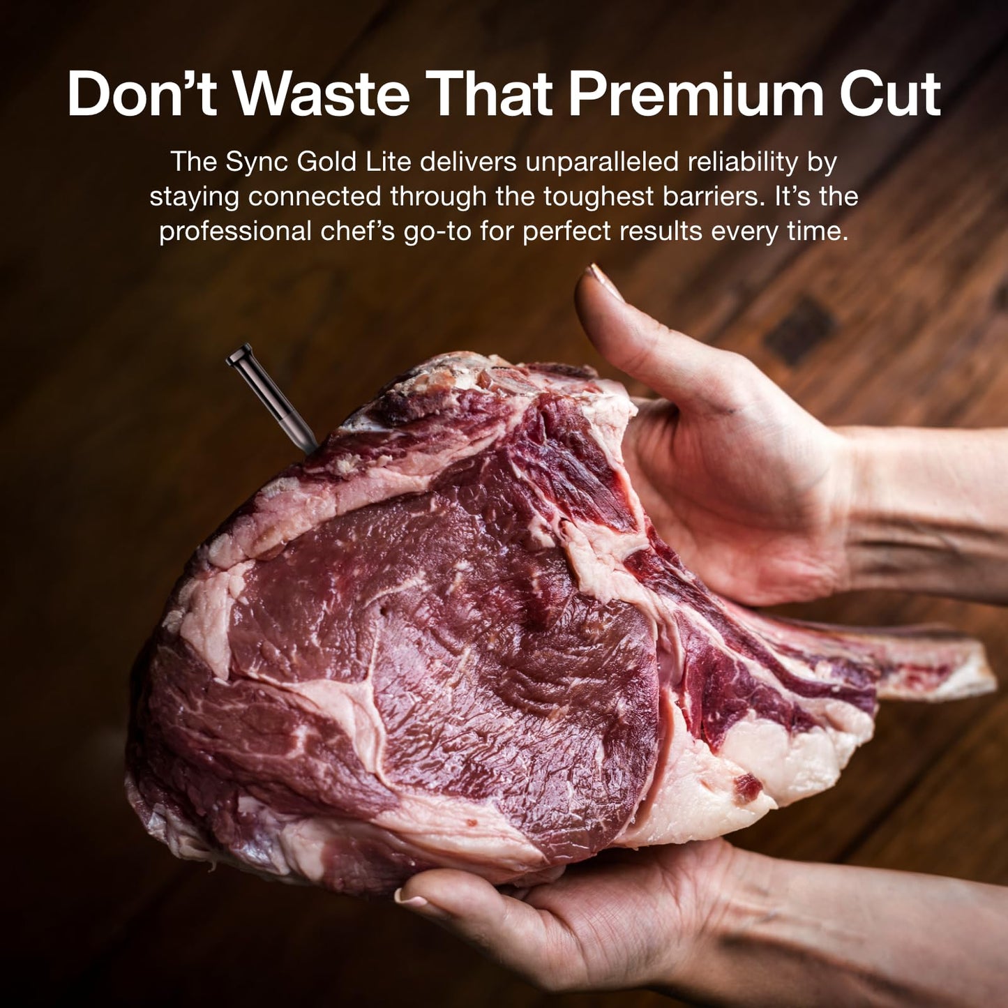 Sync Wireless Bluetooth Smart Meat Thermometer with WiFi | Standalone Base and Control | Unlimited Range | Enhanced 10X Signal for Improved Stability | NIST Certified Accuracy | BBQ Oven Smoker Grill