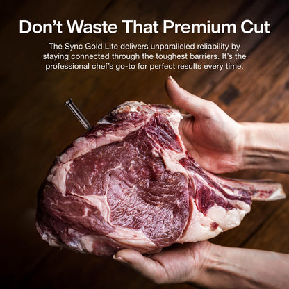 Sync Wireless Bluetooth Smart Meat Thermometer with WiFi | Standalone Base and Control | Unlimited Range | Enhanced 10X Signal for Improved Stability | NIST Certified Accuracy | BBQ Oven Smoker Grill