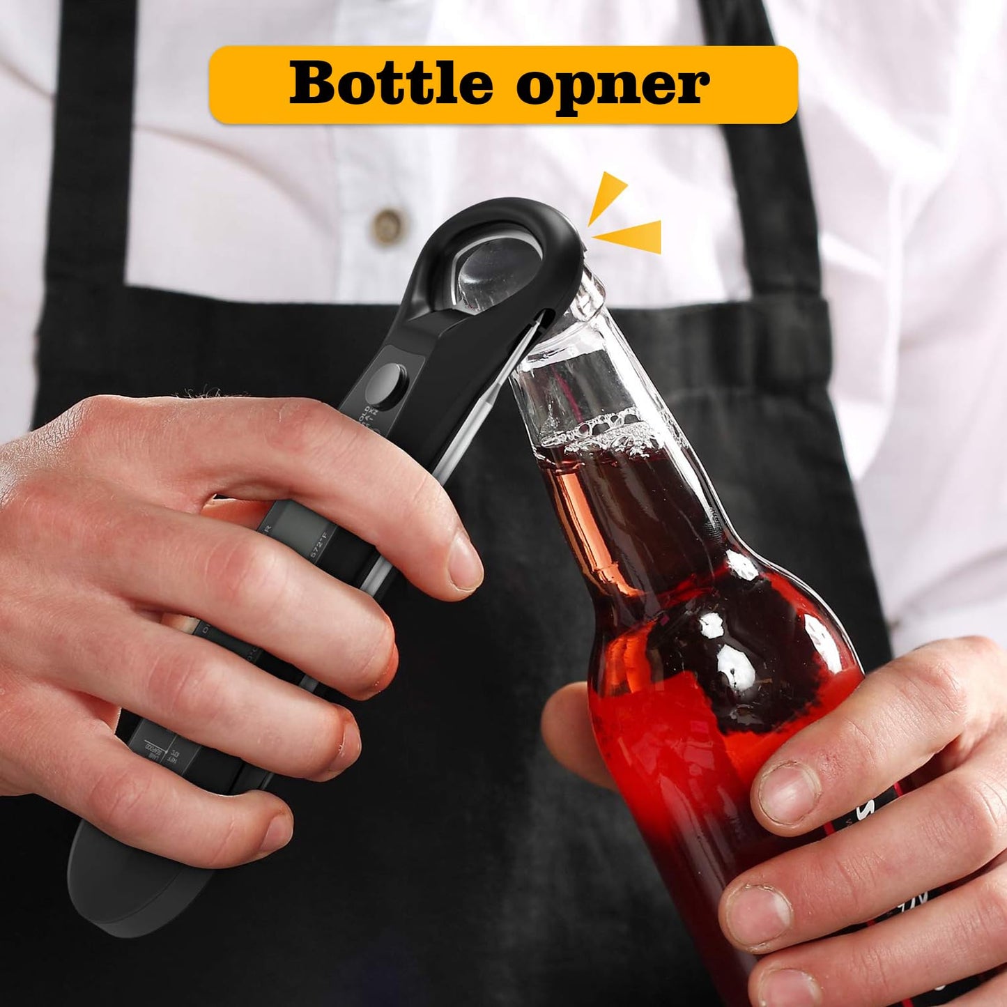 Thermomelove Digital Meat Thermometer with LCD Display,Waterproof,2-3s Response Time,for Cooking,Candy,Deep Fry,BBQ,Grill,Oil,Smoker and Roast,Camping & Kitchen Essentials(D1-Blcak)