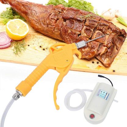 Automatic Meat Injector BBQ Injection Kit, 50W Electric Double Gun Injector Meat Processor Food Saline Syringe Pump Gun for BBQ