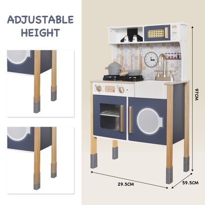 Toy Kitchen Playset for Kids, Electronic Play Stove with Light&Sounds, Pretend Play Cooking Toys Kitchen Set with Cookware Accessories,Toddlers Kitchens Toys Festival Gift for 3+ Year Old Boys Girls