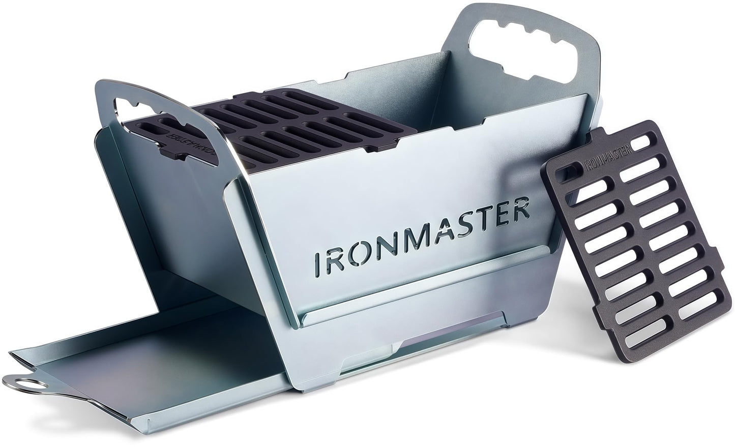 Portable Foldable Hibachi Grill, Heavy Duty & Durable, Small Charcoal Grill for Outdoor Camping Yakitori - w/Cast Iron Cooking Grate 11.5" x 5.5"