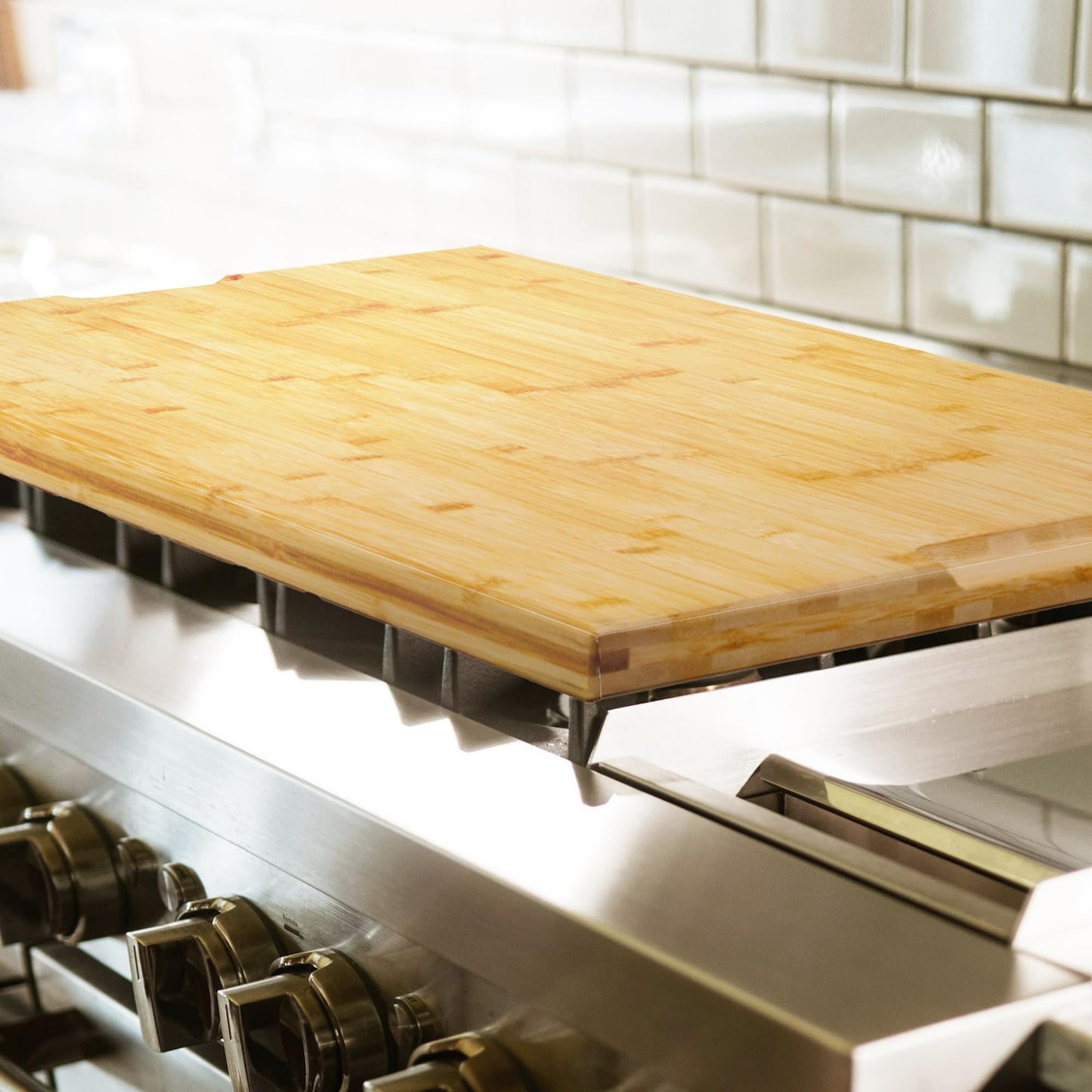 Utoplike Extra Large Cutting Board for kitchen, 30 x 20 Inch Bamboo Chopping Boards, Wood Stove Top Cover, Over the Sink Butcher Block with Juice Groove for Turkey, Meat, Vegetables, BBQ, 1"Th