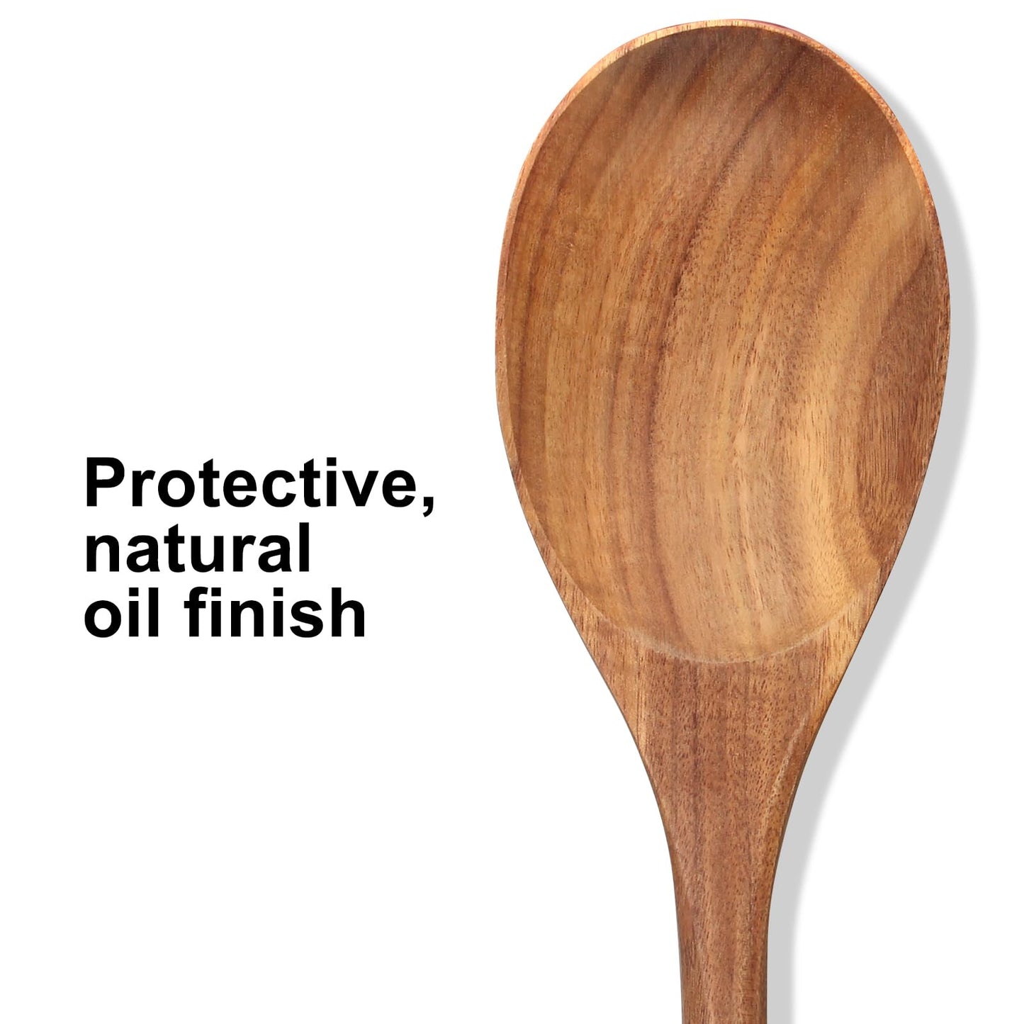 2 Pcs Large Wooden Spoons for Cooking Serving Mixing Kitchen Spoon Big Acacia Wood Utensils Set Teak Spatula Cooking Spoon Set Bamboo Baking Spoons Non Toxic Kitchen Tools Cooking Accessories