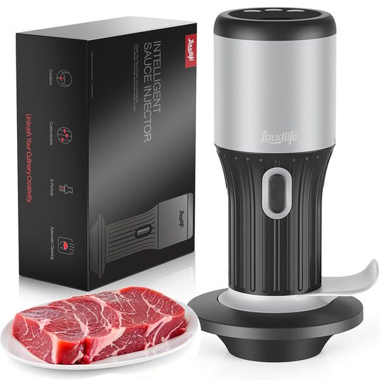 Smart Marinade Injector, 2-in-1 Meat Tenderizer With Flavor Syringe, 20 Stainless steel Blades For BBQ Steak Beef Turkey Brisket Pork Kitchen Cooking