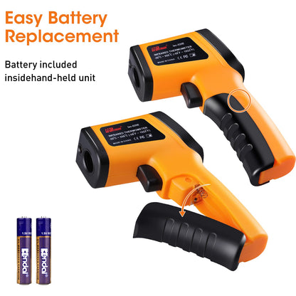 XRCLIF Infrared Thermometer Gun -58°F to 1022°F, Non-Contact Laser Thermometer with LCD Display, Temperature Measurement Gun for Cooking, BBQ, Oven, Adjustable Emissivity