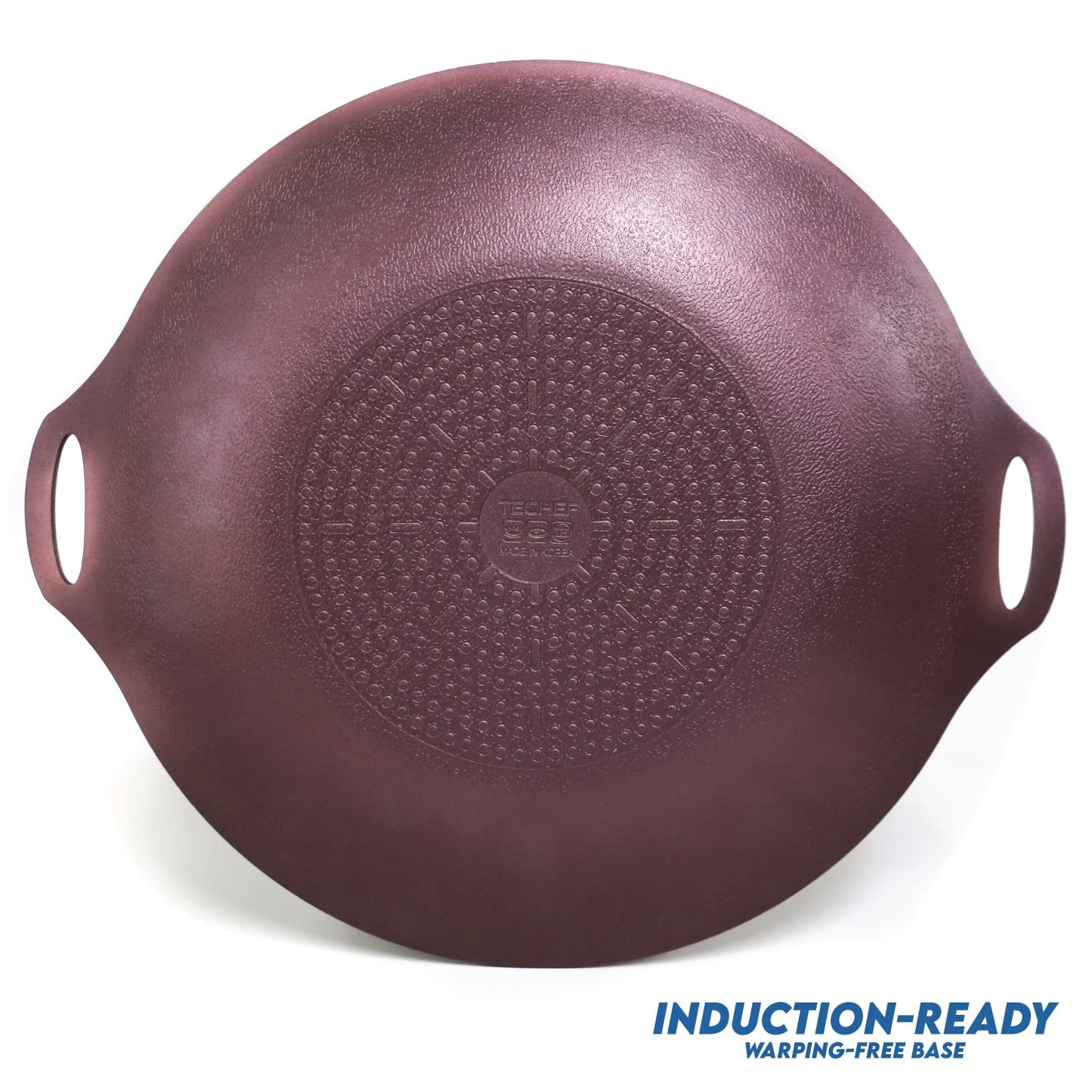 TECHEF - 14-inch Nonstick Round Griddle Grill Pan for Korean BBQ/Teppanyaki Pan, Tawa, Roti Pan/Induction Ready/Made in Korea (14-in)