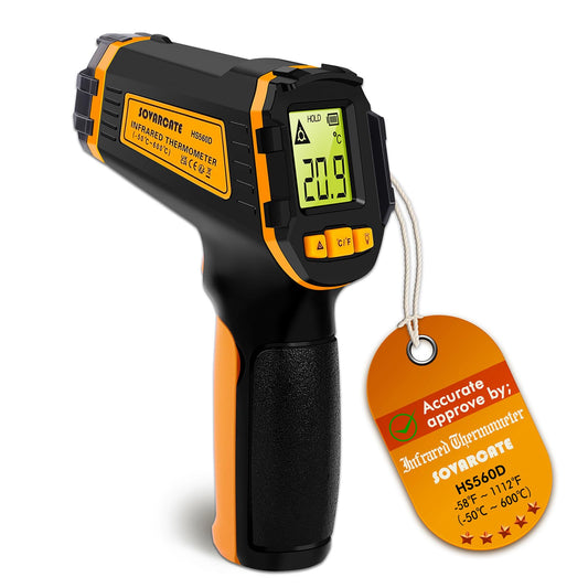 Infrared Thermometer Digital Temperature Gun Laser Meat Thermometer for Cooking, Food, Pizza Ovens, Grilling, Engine, Candy, Laser Griddle, Indoor HVAC Refrigerator Tool -58°F to 1112°F (-50℃~600℃)