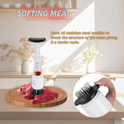 Stainless steel Marinade Meat Injector, Marinade Tenderizer Injector Needle Flavor Syringe Cooking Meat Poultry Turkey Chicken BBQ