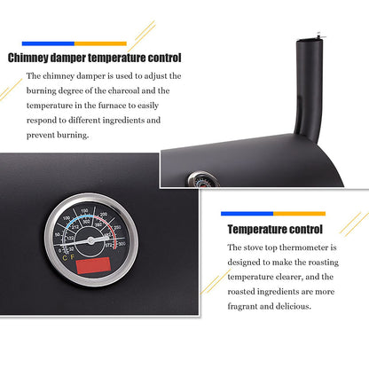 GaRcan Patio Smoked Oven Barbecue, Portable Trolley Smoker Grill Barrel, Charcoal Grill for Camping Picnic Party