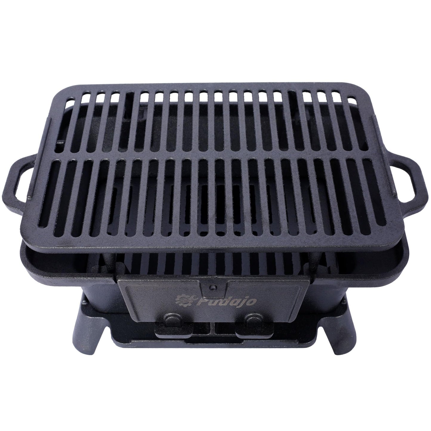 16" Rectangular Cast Iron Hibachi Grill, Portable Charcoal Grill With Vent Removable Grate, Yakitori Grills for Outdoor Camping Cooking, Enameled (Rectangular)
