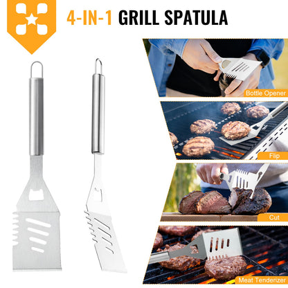 Terlulu 22Pcs Grilling Accessories, BBQ Accessories with Aluminum Case, Stainless Steel Grill Set Tools for Outdoor Camping&Barbecue, Grilling Gifts for Men Dad Fathers Day