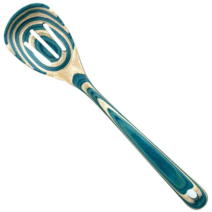 Totally Bamboo Baltique Mykonos Collection 12-1/2" Wooden Cooking Spoon, Safe for Nonstick - Slotted Spoon
