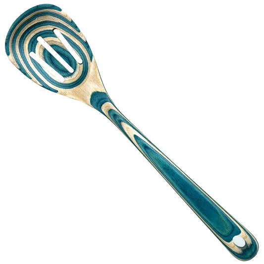 Totally Bamboo Baltique Mykonos Collection 12-1/2" Wooden Cooking Spoon, Safe for Nonstick - Slotted Spoon
