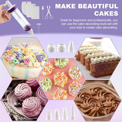 Dessert Decorating Set, Cupcake Frosting Filling Injector, with 7 Icing Nozzles, 3 Cream Scrapers Piping Nozzles Kits, for Cake Cookie Baking