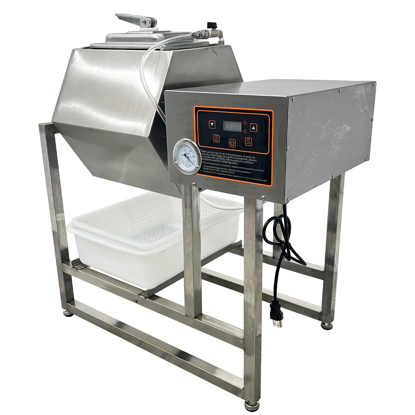 TECHTONGDA Meat Tumbler Marinator 42L Vegetable Tumbler Marinating Machine, Food Vacuum Curing Machine with Timing Controlled, Bidirectional Rotation, Fast Marination for Professional Kitchens