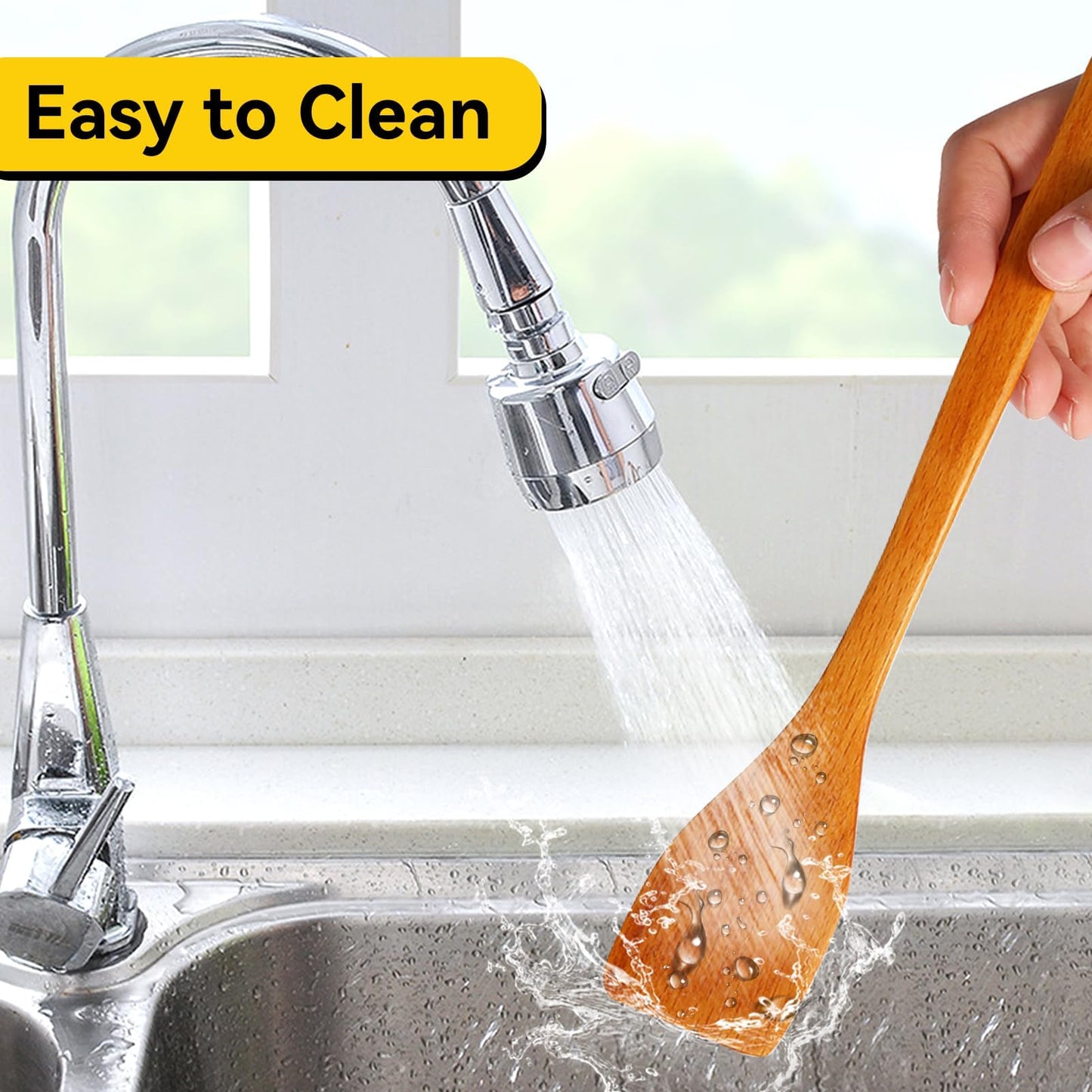 Wooden Spatula for Cooking, 9.7in Small Flat Frying Spatula Turner Wooden Cooking Utensils Flat for Nonstick Cookware Wok Accessories(Light Wood Color)