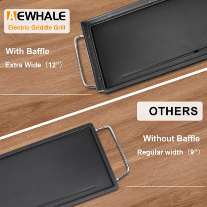 AEWHALE 35" Electric Nonstick Extra Large Griddle Grill-Teppanyaki Grill BBQ Indoor/Outdoor with Adjustable Temperature,Detachable for Easy Cleaning,Extra Wide
