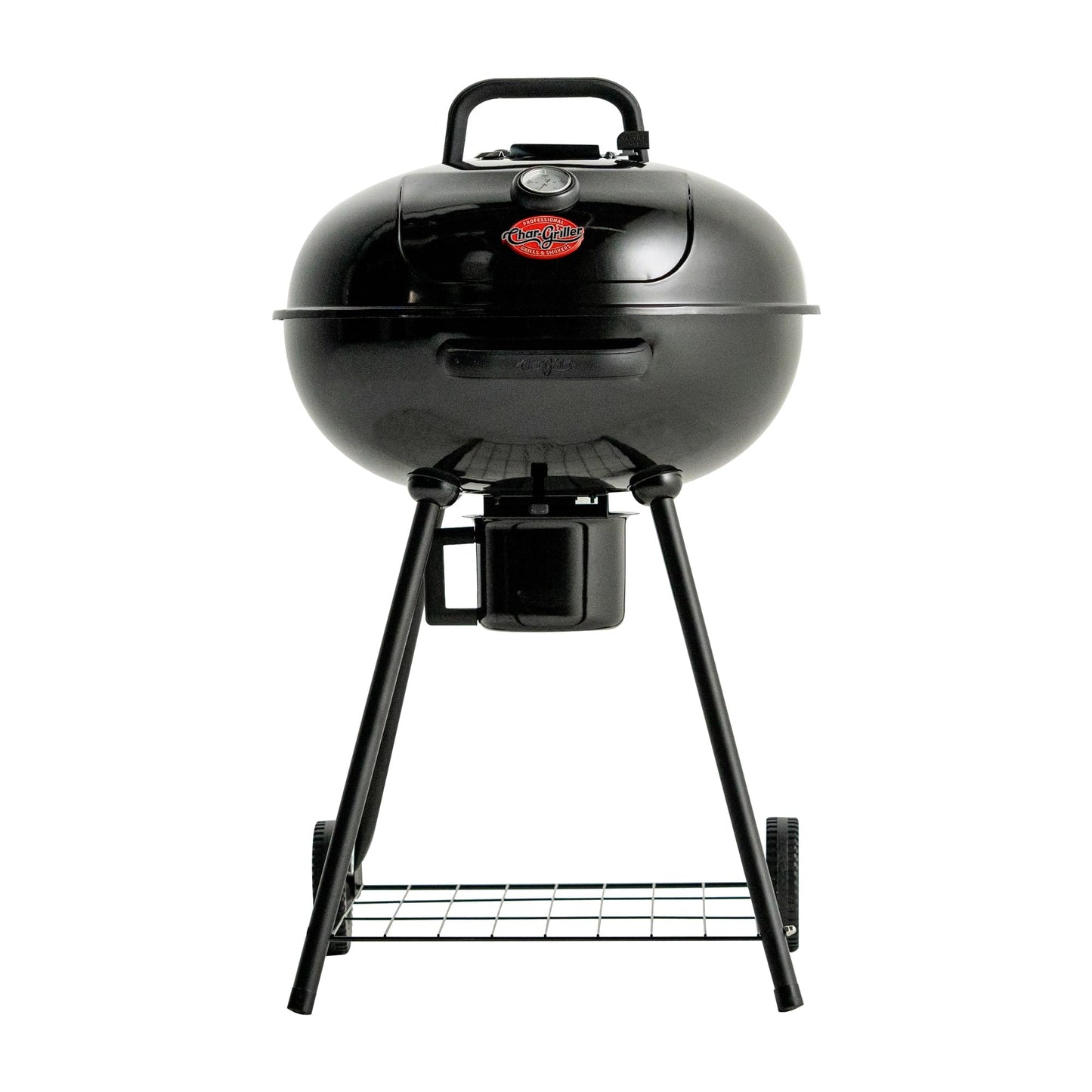 Char-Griller CG30040725 22-inch Kettle Charcoal Grill and Smoker - Steel, Black - 363 sq. in. Cooking Area