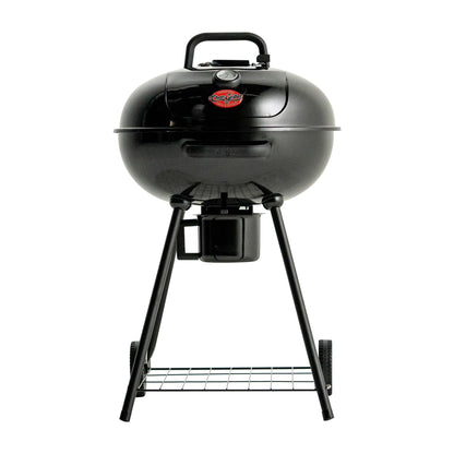 Char-Griller CG30040725 22-inch Kettle Charcoal Grill and Smoker - Steel, Black - 363 sq. in. Cooking Area
