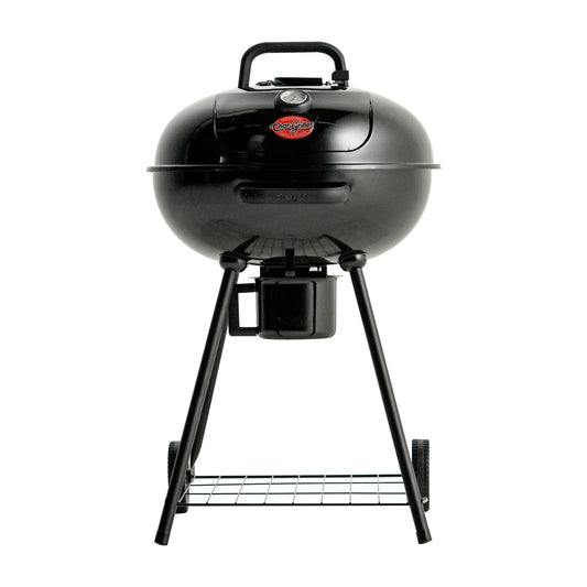 Char-Griller CG30040725 22-inch Kettle Charcoal Grill and Smoker - Steel, Black - 363 sq. in. Cooking Area