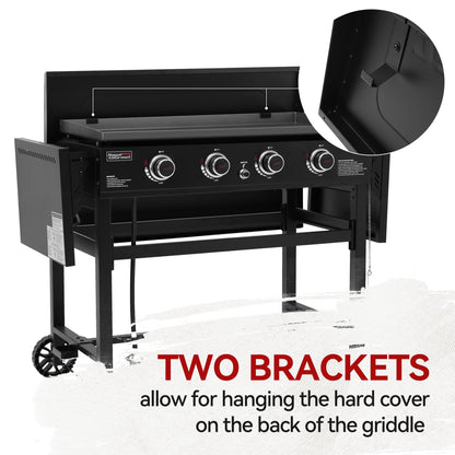 Grills House 38-Inch Griddle Lid, Hard Cover Fits Royal Gourmet 35-Inch 4-Burner Flat Top Gas Griddle, Grill BBQ Accessories, Ideal for Outdoor Cooking, Black, GD2400L-SC