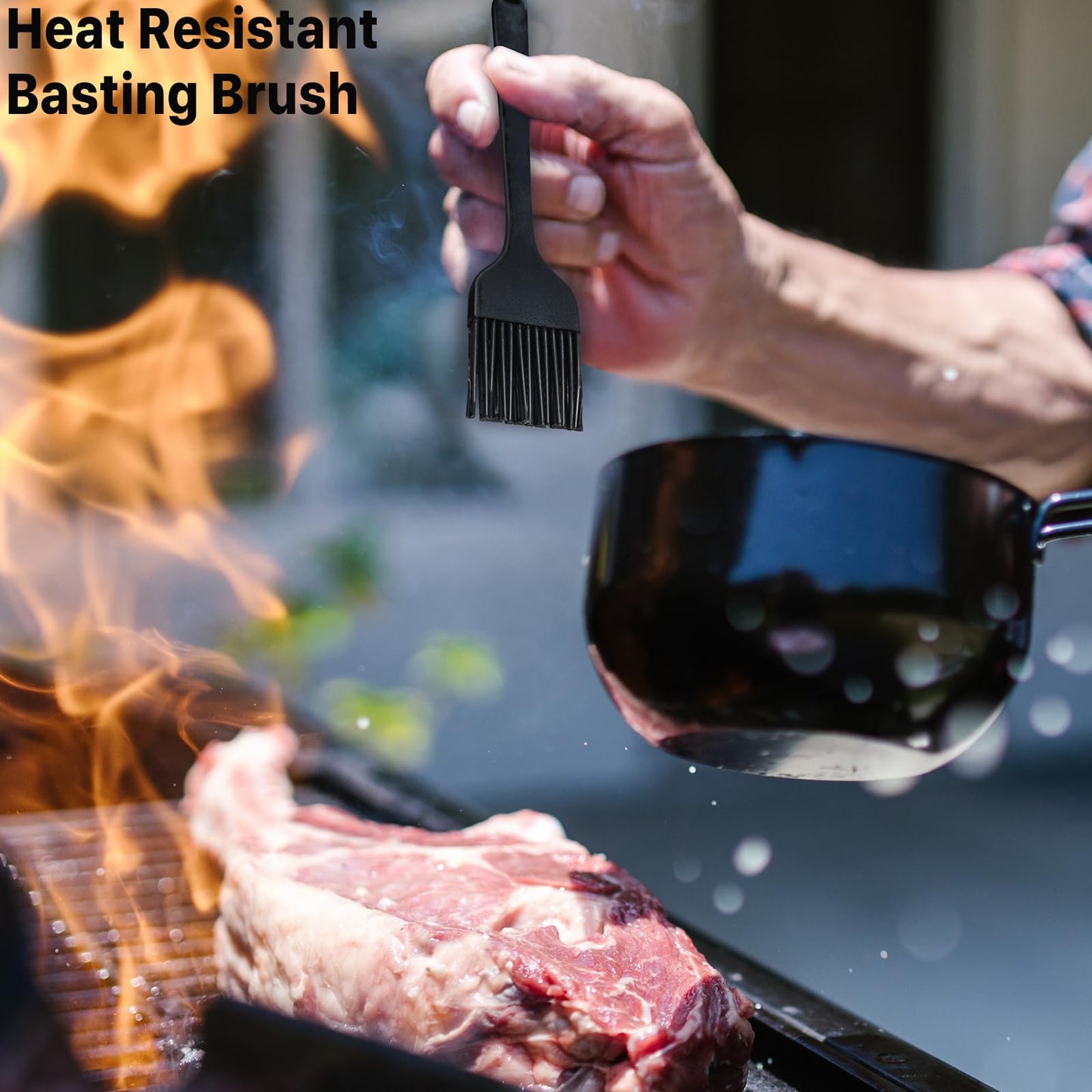 Turkey Injector Syringe - 3 Marinade Injector Needles, 1oz Meat Injector Syringe, Include 5- Hole Needle, Premium Portable Meat Injector Kit with Black Oil Brush & Cleaning Brush, Easy to Use & Clean