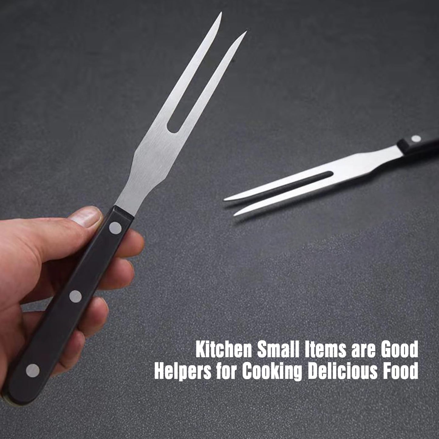 Stainless Steel Carving Forks, 2 Pcs, Electroplated Handle, for Outdoor BBQ, Turkey, Parties