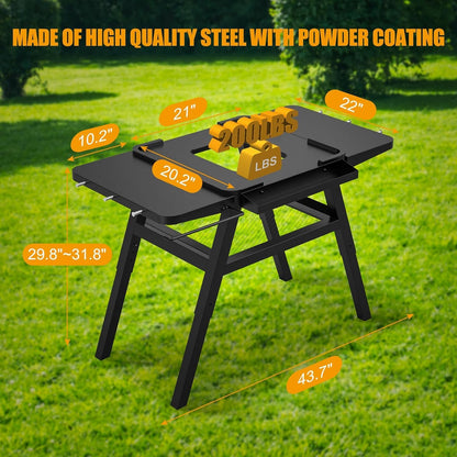 BBQ-PLUS Grill Stand for Ninja Woodfire Outdoor Grills, Portable Adjustable Grill Cart for Ninja OG700 OG800 OG900 Series Smoker Blackstone 17" Griddle,Folding Table with Shelf