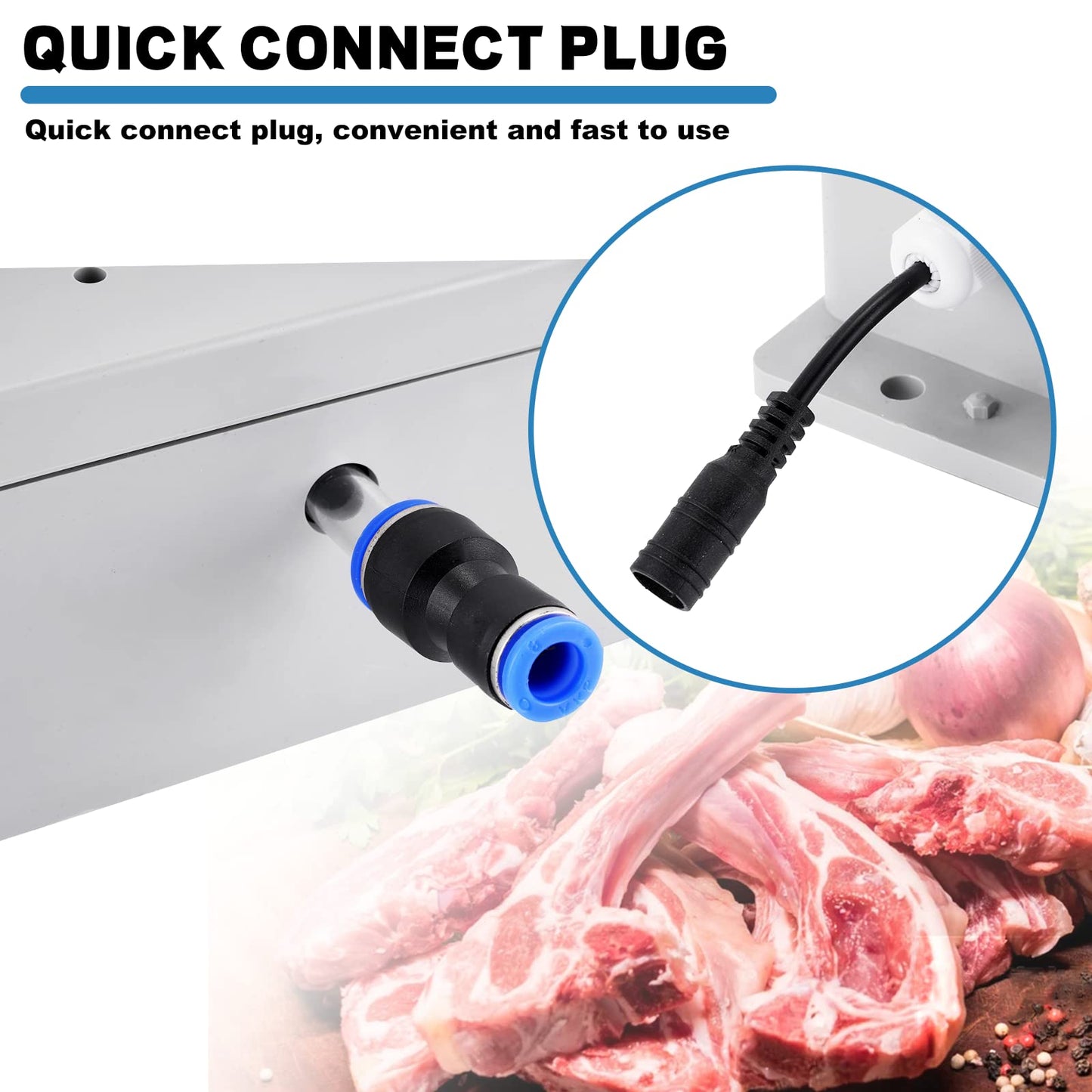Electric Meat Injector Gun Pump with Hose - 70W Stainless Steel Marinade Injector Syringe, 10 Needles for BBQ, Turkey, Pork, Beef - Perfect for Home Grilling, Family Parties & Outdoor Cooking