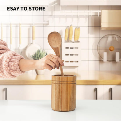 Wooden Spoons for Cooking, MZROO Wooden Spoon 12.5 Inch Long Handle Wooden Cooking Spoon Mixing spoons Tasting Spoons for Nonstick Cookware