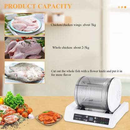 Vdniduir Automatic Meat Tumbler Marinating Machine,Electric Vacuum Tumbler Marinator,for Meat & Vegetable