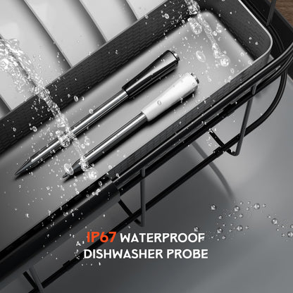 Wireless Meat Thermometer - 5G Wi-Fi and 5.4 Bluetooth Meat Thermometer Digital Wireless for Grilling and Smoking with IP67 Dual Probes and Backlight LCD Display for BBQ, Smoker, Oven, Grill