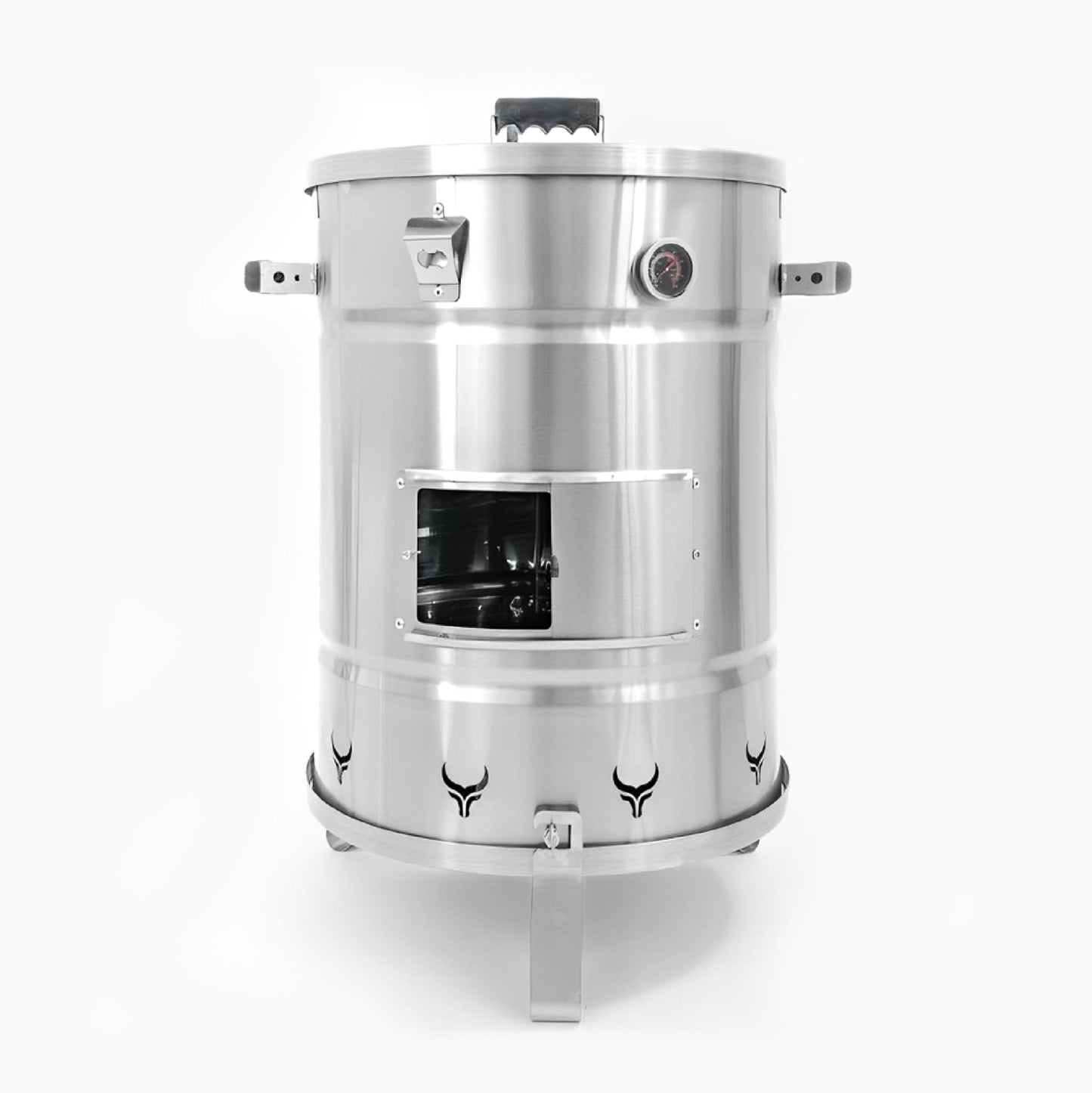 Premium Barrel Smoker With Lateral Gate and Ventilation System-Vertical Smoker, Barril Para asar carne Made of Stainless Steel (Large)