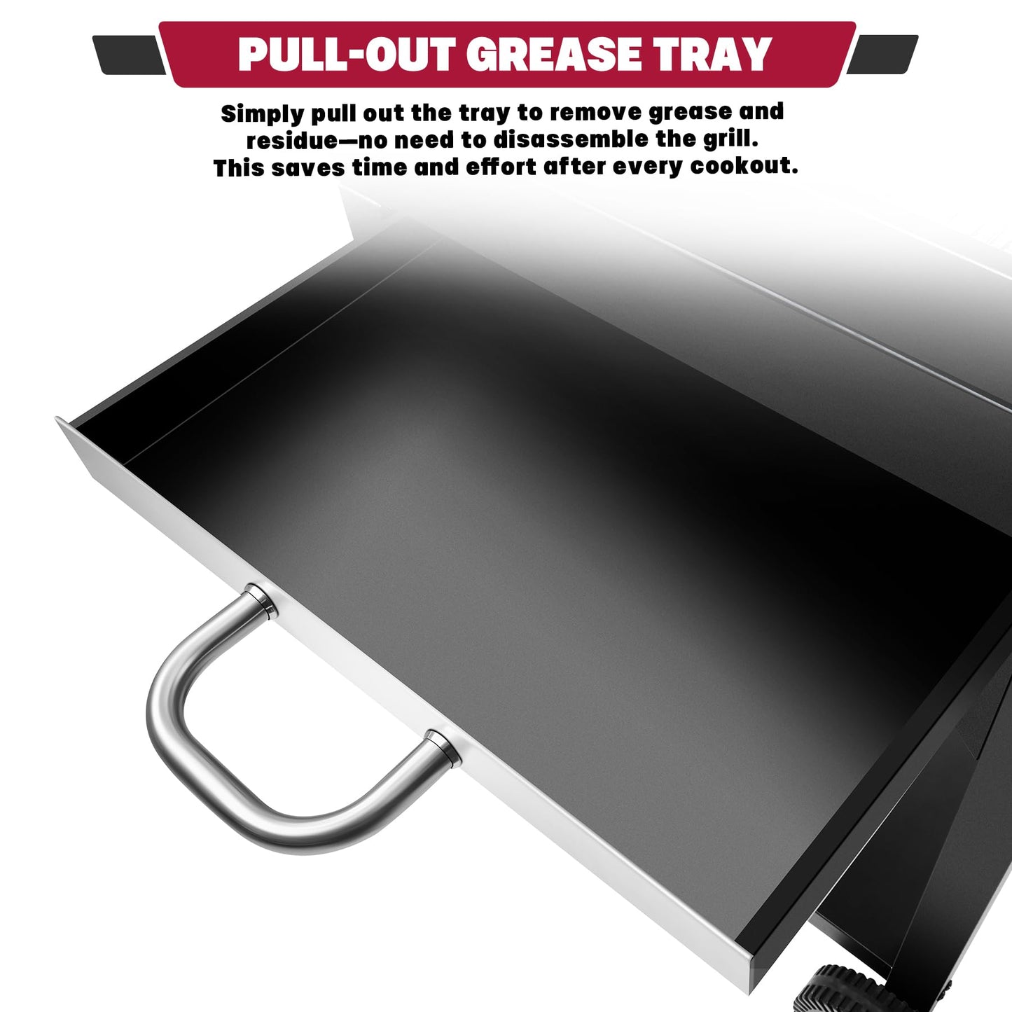 Charcoal Grill, BBQ Grill Charcoal Grill with Pull-Out Grease Tray for Outdoor Patio Backyard, Compact Version