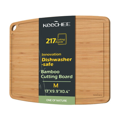 Dishwasher Safe Bamboo Cutting Boards Durable Lightweight Wood Cutting Board for Busy Kitchen, Easy Storage & Clean Wooden Chopping Boards Reversible with Juice Groove, Kitchen Gift for Home Cooks
