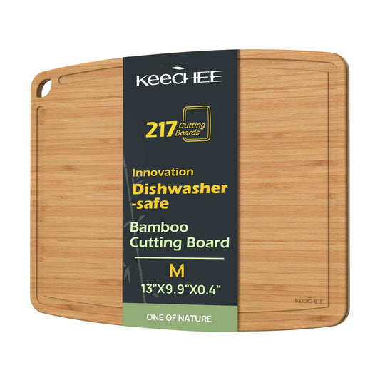 Dishwasher Safe Bamboo Cutting Boards Durable Lightweight Wood Cutting Board for Busy Kitchen, Easy Storage & Clean Wooden Chopping Boards Reversible with Juice Groove, Kitchen Gift for Home Cooks