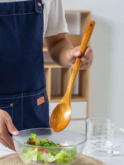 Wooden Mixing Spoon, 16.5 Inch Long Handled Wooden Spoons for Cooking And Stirring
