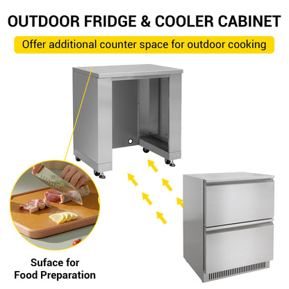 CT Outdoor Kitchen Package Modular BBQ Grill Island, 32" Gas Grill 4 Burners, Grill Cabinet, Kitchen Sink,4.2 cu.ft Dual Drawer Fridge, Fridge & Cooler Cabinet, Pizza Oven, Corner Cabinet