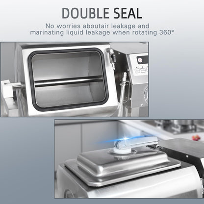 Hakka Meat Tumbler Marinator, 36lb/18L Vacuum Tumbler Marinating Machine for Jerky Sausage Bacon Stainless Steel Food-Grade Tumbling Marinator w/Bidirectional Rotation & 3-Speed Control